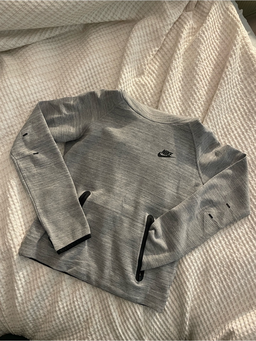 Nike Heather Gray Crewneck Sweatshirt with Black Accents